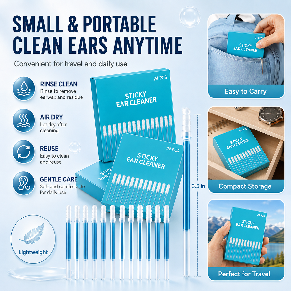 ⏰ Last Day for This Low Price! 🔥 Ear-Cleaning Tools — Adhesive Cleaning Swabs 🦻✨