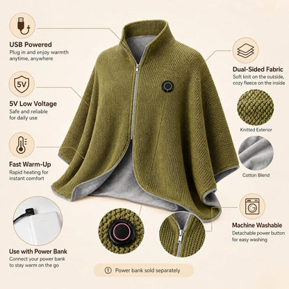 🔥 Christmas Sale — ❄️ Stay Warm All Winter — Portable Electric Heated Blanket Shawl