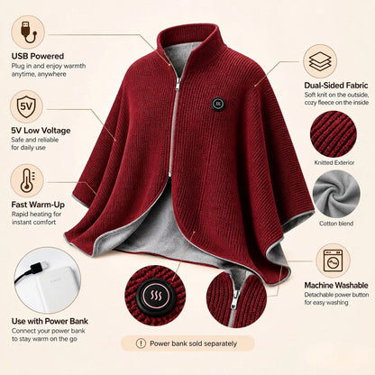🔥 Christmas Sale — ❄️ Stay Warm All Winter — Portable Electric Heated Blanket Shawl