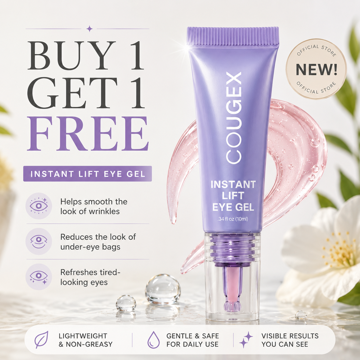 GetCarevo Instant Lift Eye Gel – Smooth Wrinkles & Reduce the Look of Under-Eye Bags 👁️💜