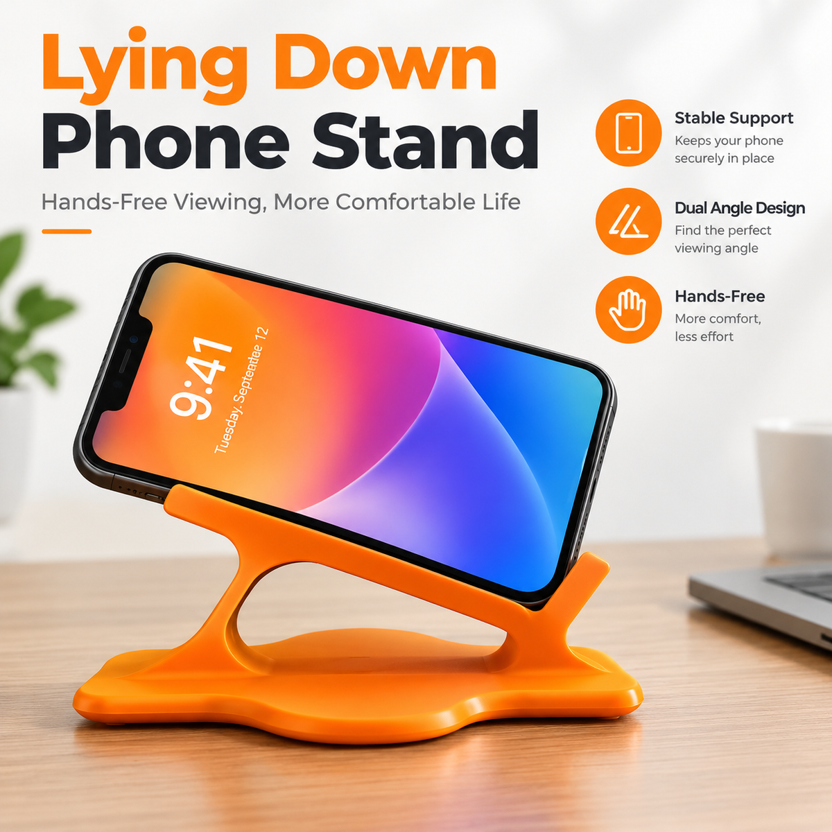 ⏰ Last Chance to Save ⚡ Side-Lying Phone Stand – Hands-Free Bed Phone Holder for Comfortable Bedtime Viewing