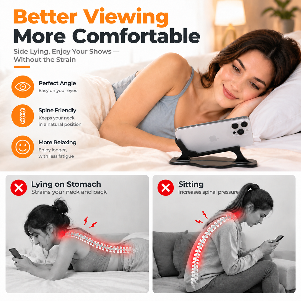 ⏰ Last Chance to Save ⚡ Side-Lying Phone Stand – Hands-Free Bed Phone Holder for Comfortable Bedtime Viewing