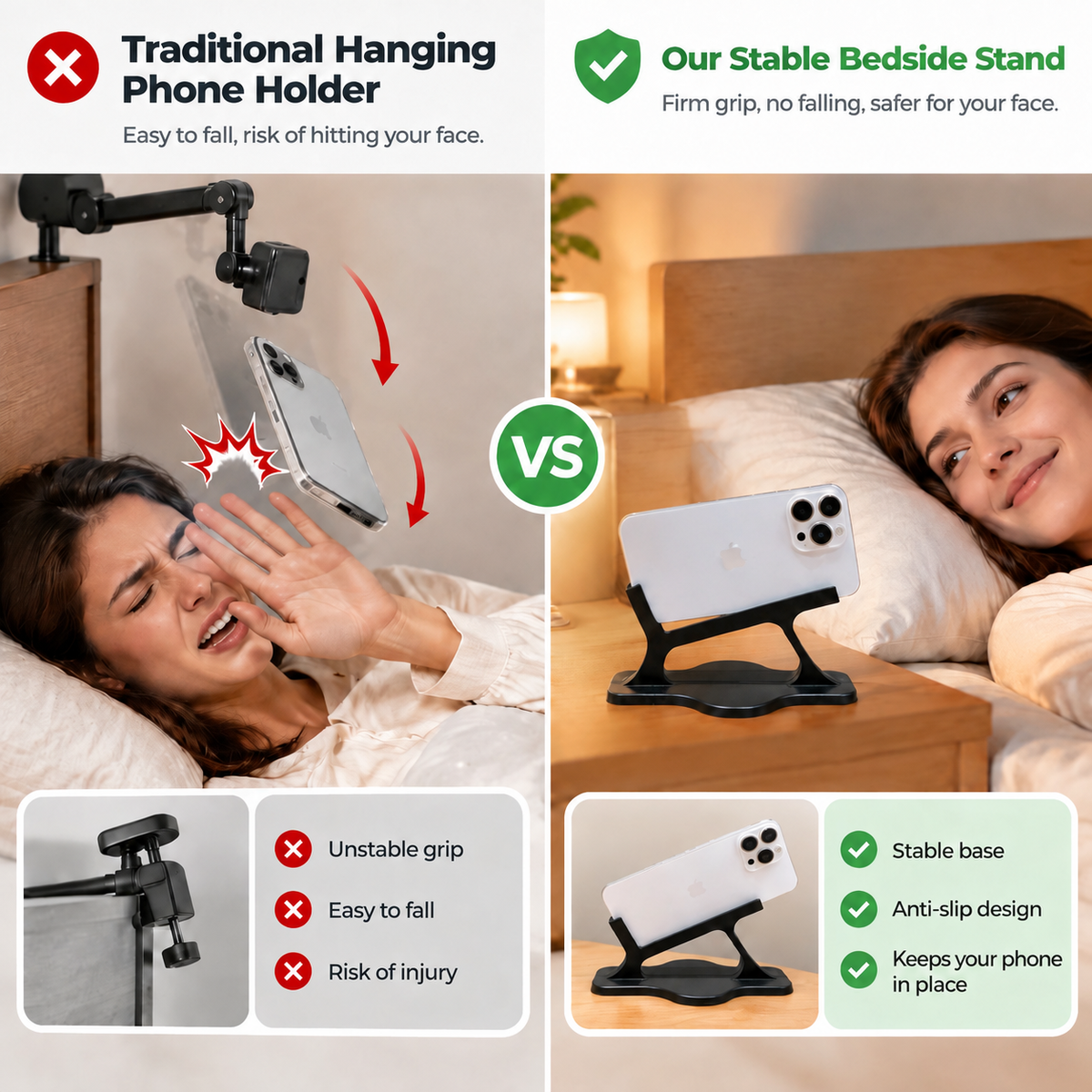 ⏰ Last Chance to Save ⚡ Side-Lying Phone Stand – Hands-Free Bed Phone Holder for Comfortable Bedtime Viewing