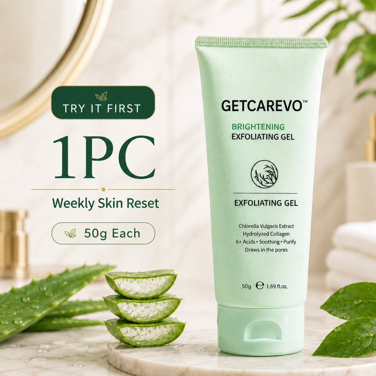 GetCarevo™ Face & Body Soft Peel Glow Reset Gel