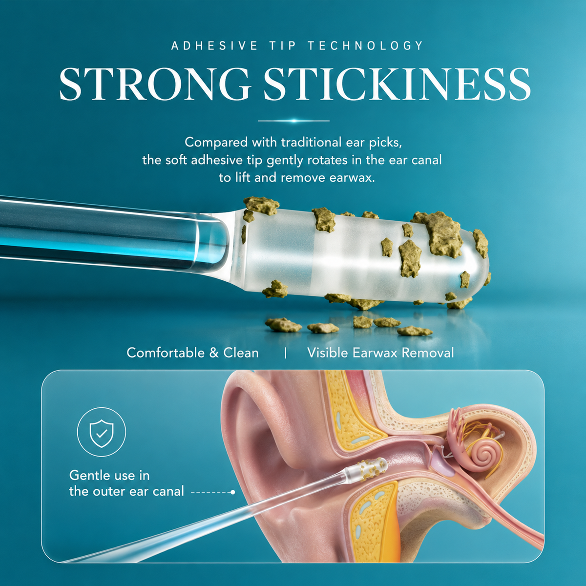 ⏰ Last Day for This Low Price! 🔥 Ear-Cleaning Tools — Adhesive Cleaning Swabs 🦻✨