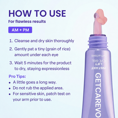 GetCarevo™Instant Lift Eye Gel – Smooth Wrinkles & Reduce the Look of Under-Eye Bags 👁️💜