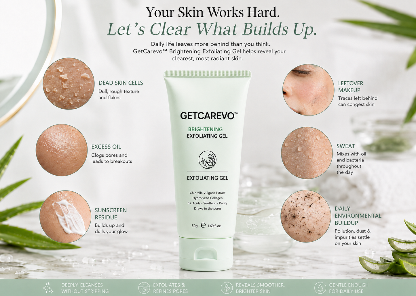 GetCarevo™ Face & Body Soft Peel Glow Reset Gel