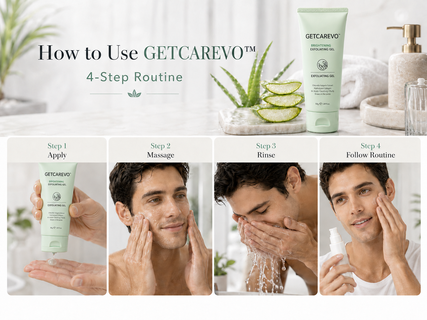 GetCarevo™ Face & Body Soft Peel Glow Reset Gel
