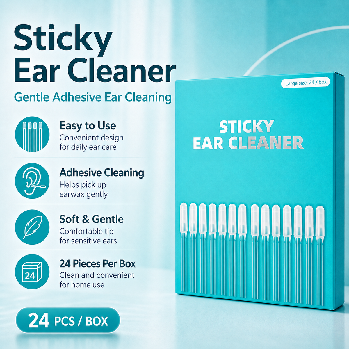 ⏰ Last Day for This Low Price! 🔥 Ear-Cleaning Tools — Adhesive Cleaning Swabs 🦻✨