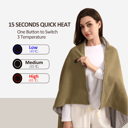 🔥 Christmas Sale — ❄️ Stay Warm All Winter — Portable Electric Heated Blanket Shawl