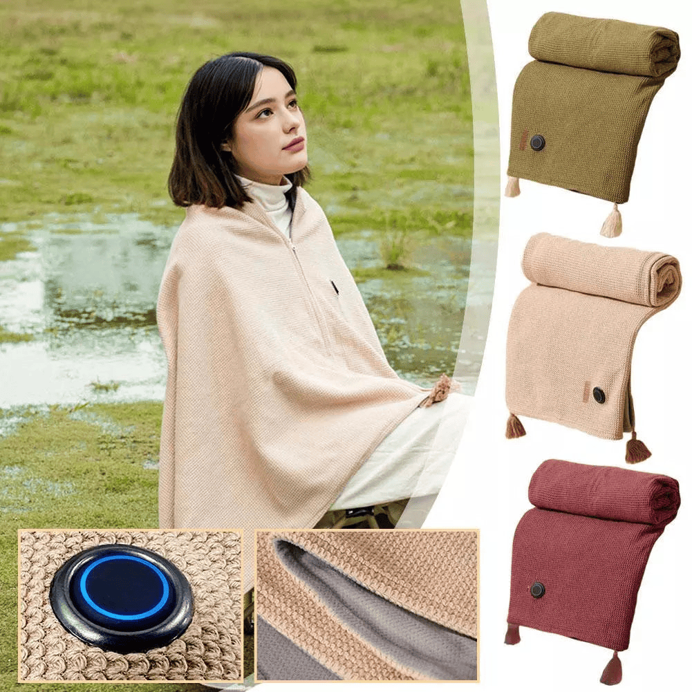 🔥 Christmas Sale — ❄️ Stay Warm All Winter — Portable Electric Heated Blanket Shawl
